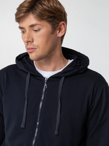 Толстовка на молнии с капюшоном Siverga 2.0, темно-синяя Толстовка на молнии с капюшоном Siverga 2.0, темно-синяя