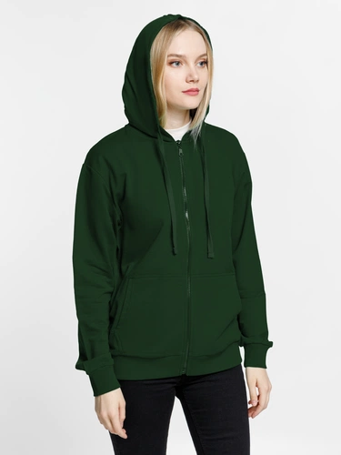 Толстовка на молнии с капюшоном Siverga 2.0, темно-зеленая Толстовка на молнии с капюшоном Siverga 2.0, темно-зеленая