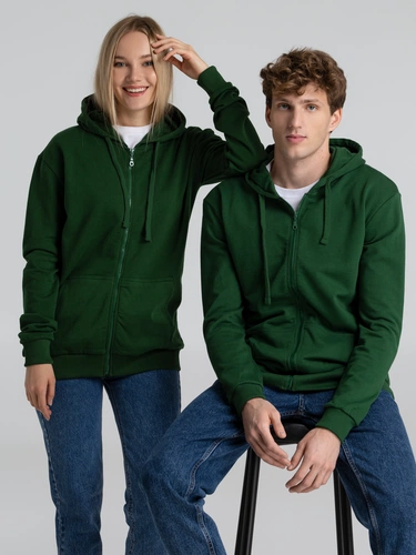 Толстовка на молнии с капюшоном Siverga Heavy 2.0, темно-зеленая Толстовка на молнии с капюшоном Siverga Heavy 2.0, темно-зеленая
