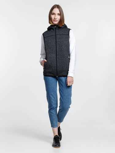 Жилет с капюшоном унисекс Gotland, черный Жилет с капюшоном унисекс Gotland, черный