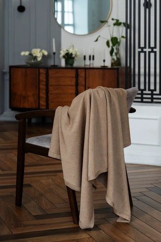 Плед Ornato, бежевый (миндальный меланж) Плед Ornato, бежевый (миндальный меланж)