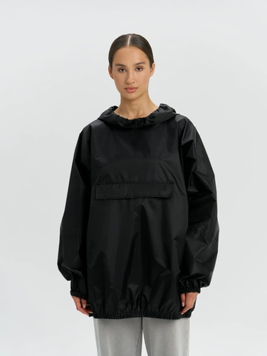 Дождевик-анорак Alatau, укороченный, черный, единый размер Дождевик-анорак Alatau, укороченный, черный, единый размер