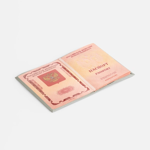 Обложка для паспорта Shall, ver. 2, серая Обложка для паспорта Shall, ver. 2, серая