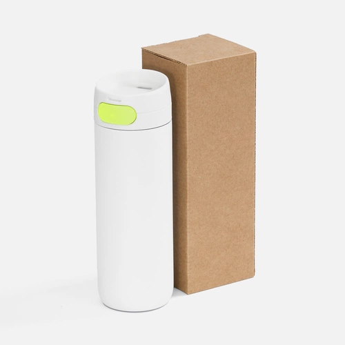 Термостакан X1 с цветной кнопкой, белый с желтым Термостакан X1 с цветной кнопкой, белый с желтым