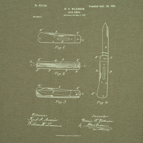 Футболка приталенная Old Patents. Knife, меланж хаки Футболка приталенная Old Patents. Knife, меланж хаки