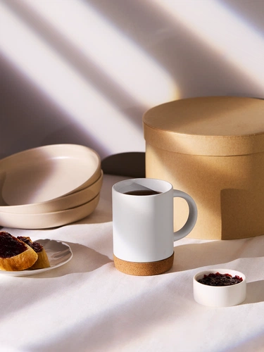 Кружка с пробковой подставкой Corky для сублимационной печати, матовая, белая Кружка с пробковой подставкой Corky для сублимационной печати, матовая, белая