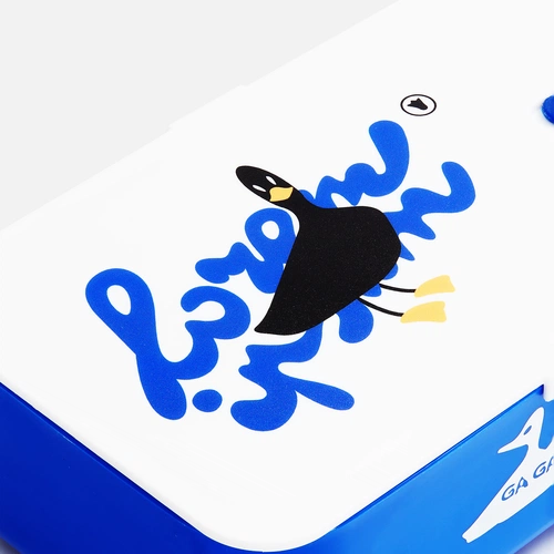 Ланчбокс Lunch Hour, белый с синим с нанесением