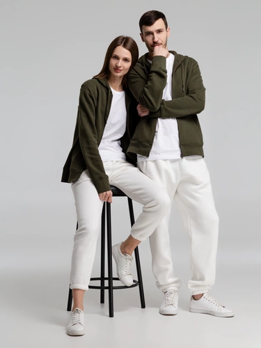 Толстовка на молнии с капюшоном унисекс King, хаки Толстовка на молнии с капюшоном унисекс King, хаки