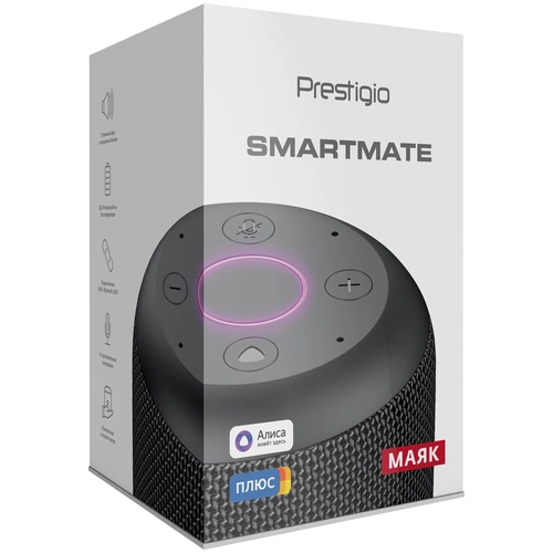 Умная колонка Smartmate с помощником «Алиса», черная Умная колонка Smartmate с помощником «Алиса», черная