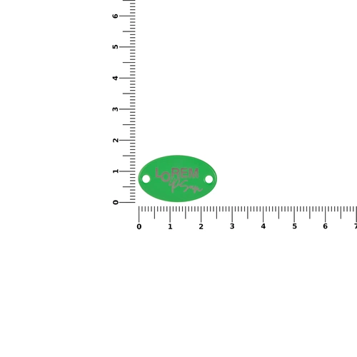 Шильдик металлический Alfa Oval, зеленый неон Шильдик металлический Alfa Oval, зеленый неон