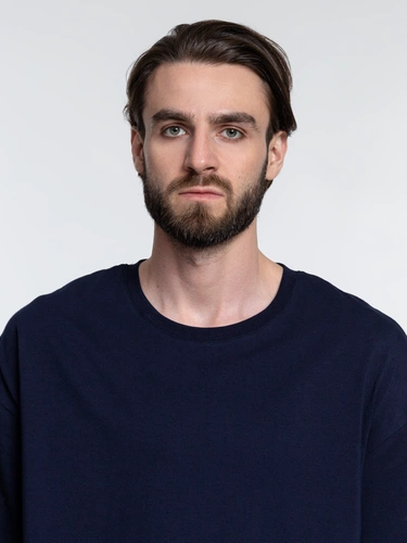 Футболка унисекс оверсайз Crosstown, темно-синяя Футболка унисекс оверсайз Crosstown, темно-синяя