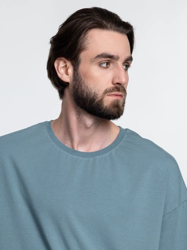 Футболка унисекс оверсайз Crosstown, серо-зеленая Футболка унисекс оверсайз Crosstown, серо-зеленая