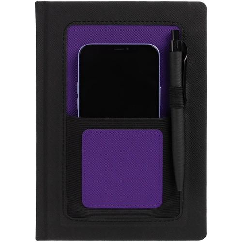 Ежедневник Mobile на заказ, недатированный, черно-фиолетовый Ежедневник Mobile на заказ, недатированный, черно-фиолетовый