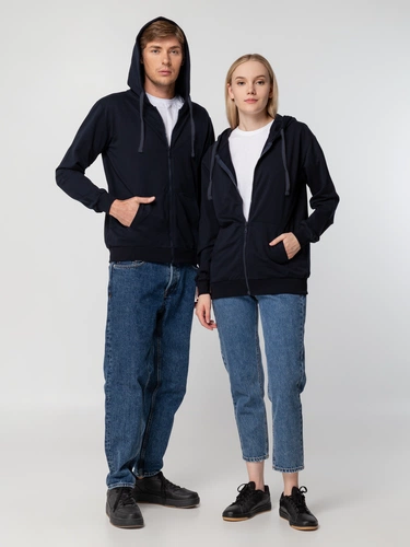 Толстовка на молнии с капюшоном Siverga 2.0, темно-синяя Толстовка на молнии с капюшоном Siverga 2.0, темно-синяя