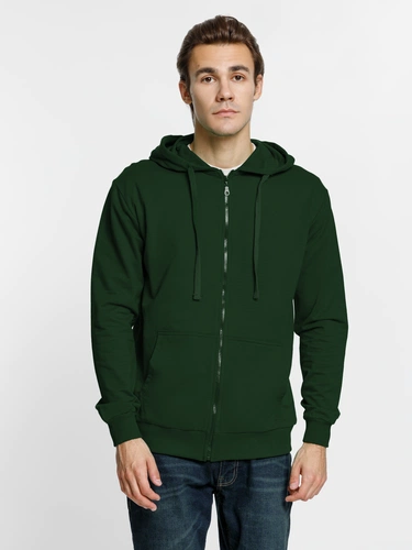 Толстовка на молнии с капюшоном Siverga 2.0, темно-зеленая Толстовка на молнии с капюшоном Siverga 2.0, темно-зеленая