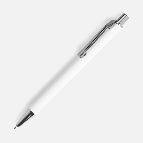 Ручка шариковая Lobby Soft Touch Chrome, белая Ручка шариковая Lobby Soft Touch Chrome, белая