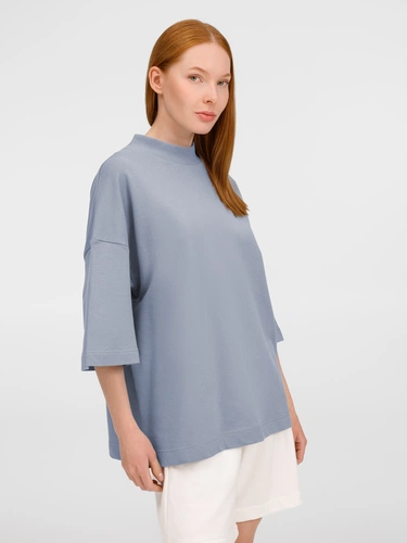 Футболка оверсайз унисекс T9, серая Футболка оверсайз унисекс T9, серая