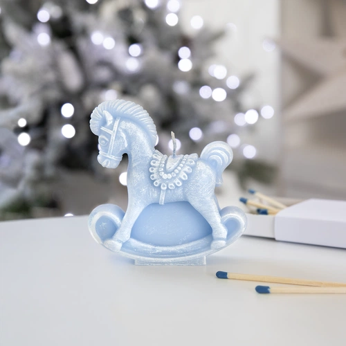 Свеча фигурная «Лошадка-качалка», голубая Свеча фигурная «Лошадка-качалка», голубая