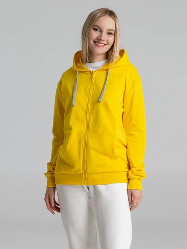Толстовка на молнии с капюшоном Unit Siverga, желтая Толстовка на молнии с капюшоном Unit Siverga, желтая