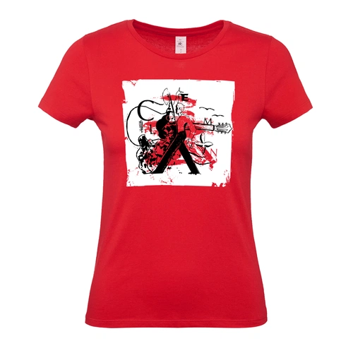 Футболка женская Carmen and Carwoman, красная Футболка женская Carmen and Carwoman, красная