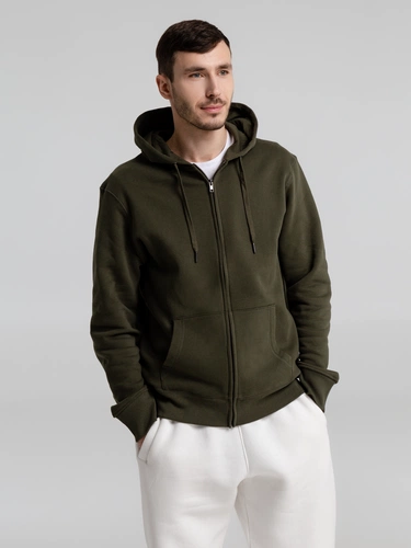 Толстовка на молнии с капюшоном унисекс King, хаки Толстовка на молнии с капюшоном унисекс King, хаки