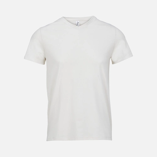 Футболка унисекс Regent с V-образным вырезом, молочно-белая Футболка унисекс Regent с V-образным вырезом, молочно-белая