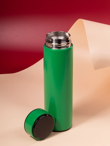 Смарт-бутылка с заменяемой батарейкой Long Therm, зеленая Смарт-бутылка с заменяемой батарейкой Long Therm, зеленая