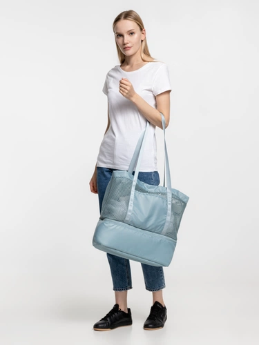 Шопер с термоотделением Verkko, серо-голубой Шопер с термоотделением Verkko, серо-голубой