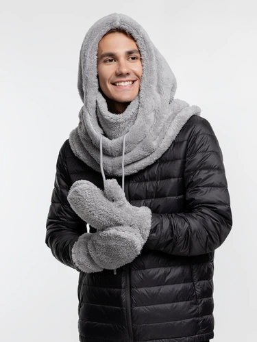 Балаклава-капюшон Flocky, серая Балаклава-капюшон Flocky, серая