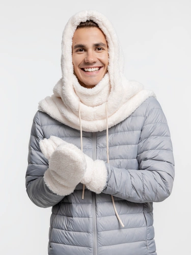 Балаклава-капюшон Flocky, молочно-белая Балаклава-капюшон Flocky, молочно-белая