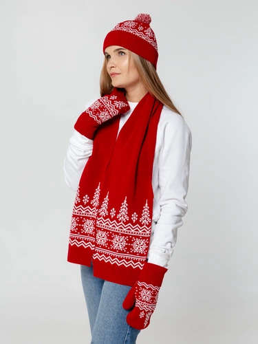 Шапка Elnik, красная с молочно-белым Шапка Elnik, красная с молочно-белым