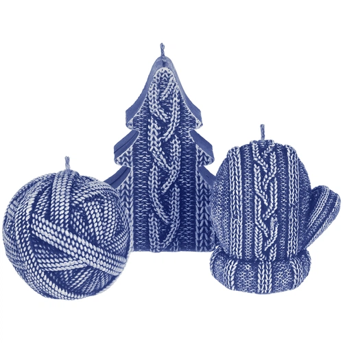 Свеча Kniteam, елка, синяя Свеча Kniteam, елка, синяя