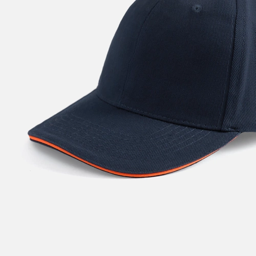 Бейсболка Buffalo, темно-синяя с неоново-оранжевым Бейсболка Buffalo, темно-синяя с неоново-оранжевым