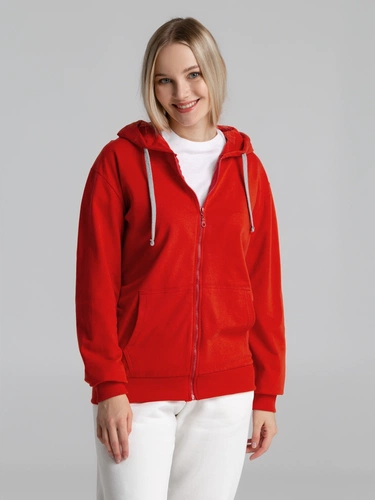 Толстовка на молнии с капюшоном Unit Siverga, красная Толстовка на молнии с капюшоном Unit Siverga, красная