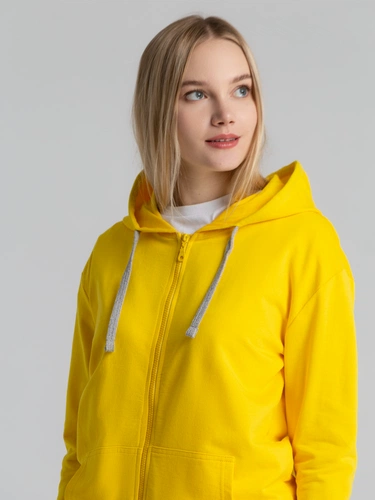 Толстовка на молнии с капюшоном Unit Siverga, желтая Толстовка на молнии с капюшоном Unit Siverga, желтая