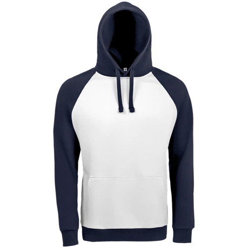 Толстовка унисекс Seattle, белая с темно-синим Толстовка унисекс Seattle, белая с темно-синим