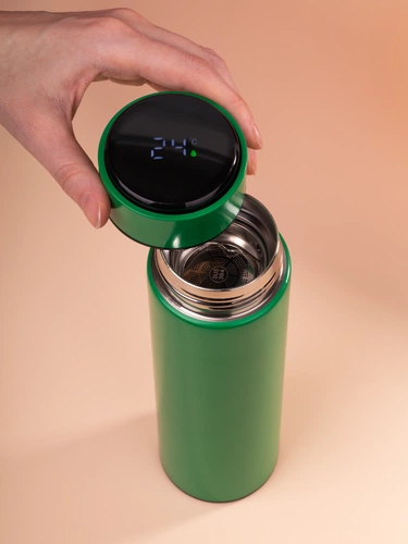 Смарт-бутылка с заменяемой батарейкой Long Therm, зеленая Смарт-бутылка с заменяемой батарейкой Long Therm, зеленая
