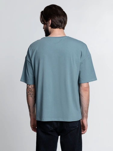 Футболка унисекс оверсайз Crosstown, серо-зеленая Футболка унисекс оверсайз Crosstown, серо-зеленая