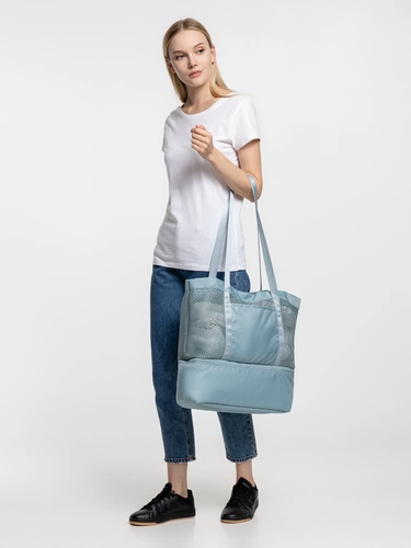 Шопер с термоотделением Verkko, серо-голубой Шопер с термоотделением Verkko, серо-голубой