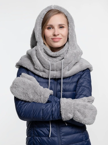 Балаклава-капюшон Flocky, серая Балаклава-капюшон Flocky, серая