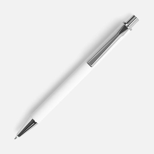 Ручка шариковая Lobby Soft Touch Chrome, белая Ручка шариковая Lobby Soft Touch Chrome, белая