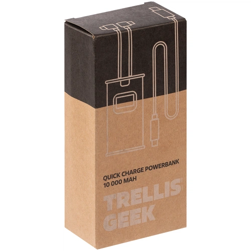 Аккумулятор c быстрой зарядкой Trellis Geek 10000 мАч, темно-серый Аккумулятор c быстрой зарядкой Trellis Geek 10000 мАч, темно-серый