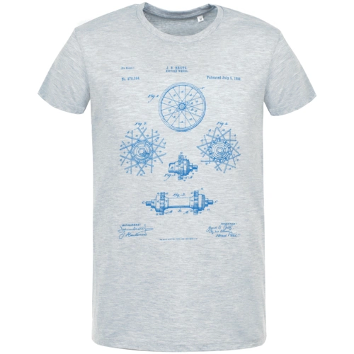 Футболка приталенная Old Patents. Wheel, голубой меланж Футболка приталенная Old Patents. Wheel, голубой меланж