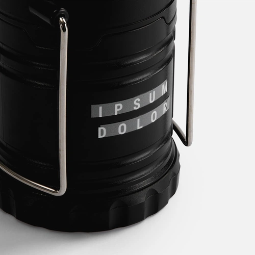 Кемпинговый фонарь с имитацией пламени Lindau Flame, черный с нанесением