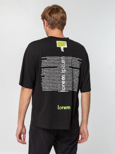 Футболка оверсайз Street Vibes с нанесением и лейблами, черная, размер M/L Футболка оверсайз Street Vibes с нанесением и лейблами, черная, размер M/L