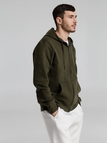 Толстовка на молнии с капюшоном унисекс King, хаки Толстовка на молнии с капюшоном унисекс King, хаки