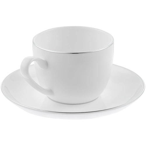 Кофейная пара Select, белая с серебристой отводкой Кофейная пара Select, белая с серебристой отводкой