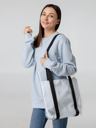 Шопер Clarity с красным органайзером, прозрачный Шопер Clarity с красным органайзером, прозрачный