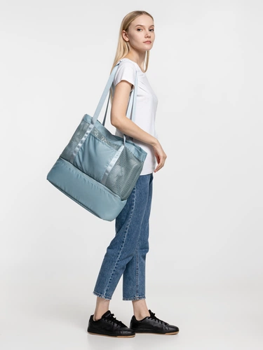 Шопер с термоотделением Verkko, серо-голубой Шопер с термоотделением Verkko, серо-голубой