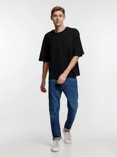 Футболка оверсайз унисекс Base Space, черная Футболка оверсайз унисекс Base Space, черная